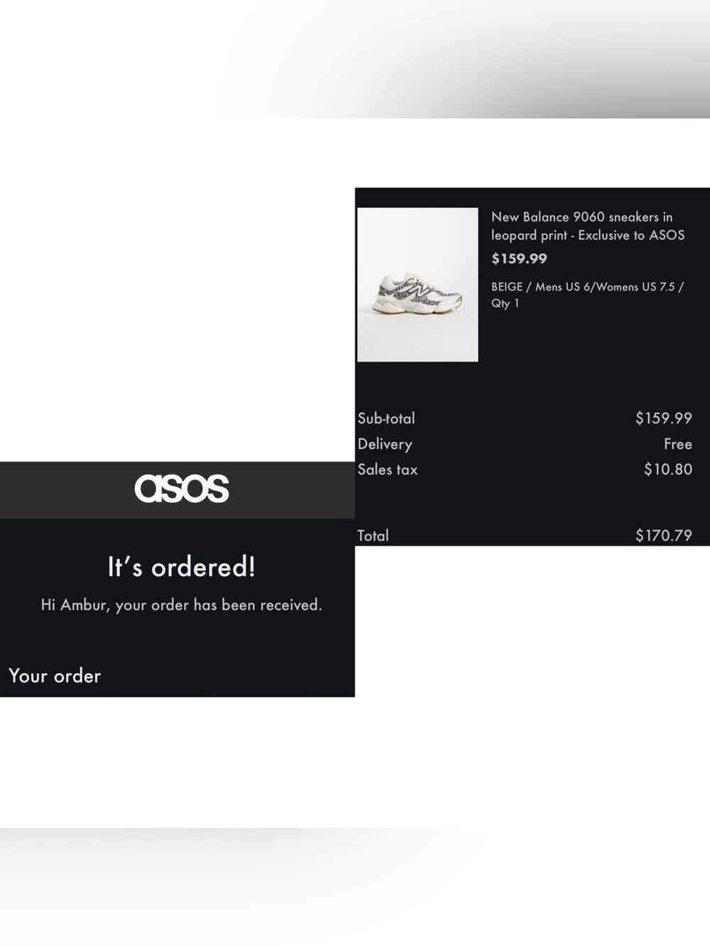 . New Balance 9060 ASOS Exclusive Women’s Leopard Print & Beige Running Sneakers - Picture 8 of 10